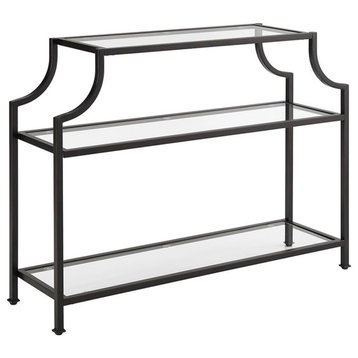 Crosley Aimee Glass Top Accent Console Table in Oil Rubbed Bronze