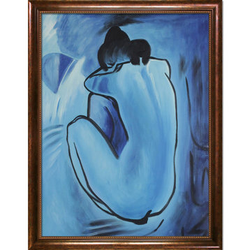 La Pastiche Blue Nude with Verona Cafe Frame, 40" x 52"