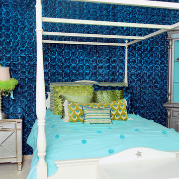 Girls Blue Ribbon Rose Room