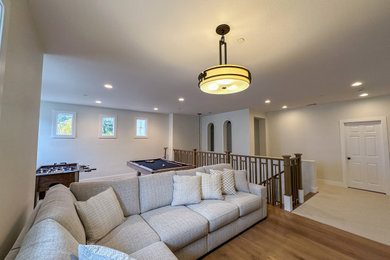 Example of a trendy family room design in Orange County
