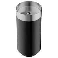 Karran Cinox Stainless Steel Round Pedestal Sink, Stainless Steel and Gunmetal Grey