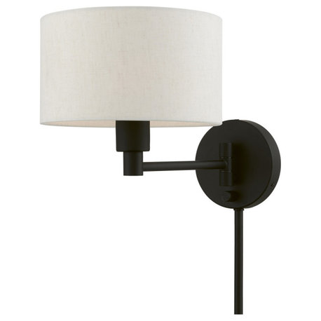 Swing Arm Wall Lamps 1 Light Black Swing Arm Wall Lamp