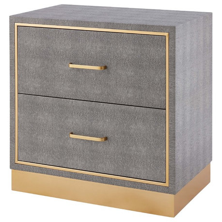 Edinburgh 2-Drawer Faux Shagreen End Table