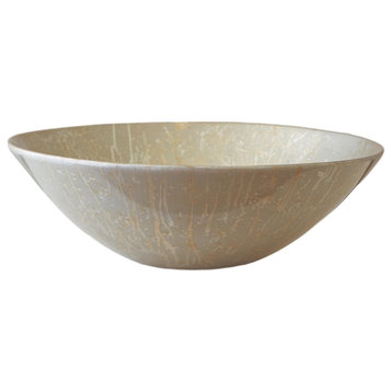 Luxe Large Champagne Silver Leaf Centerpiece Bowl 23" Contemporary Metallic