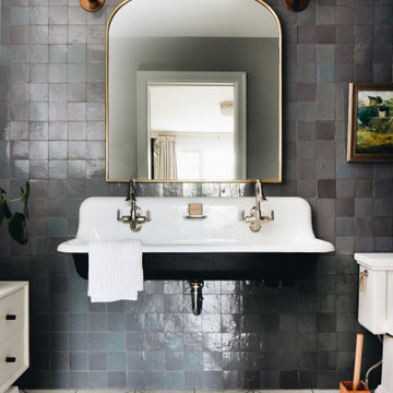 Graphite Grey Zellige bathroom with Jean Stoffer
