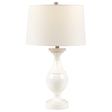 Hampton Hill Blythe Glossy White Resin Table Lamp