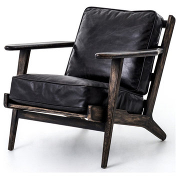 Pierre Lounge Chair, Black Wash Weathered