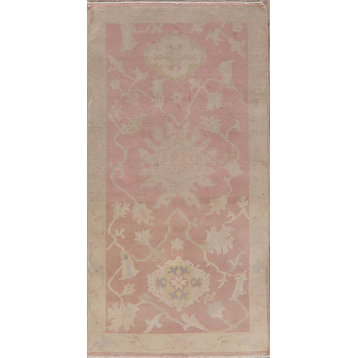 Consigned, Antique Vegetable Dye Area Rug Oriental Hand Made, Pink, 5'2" X 2'8"