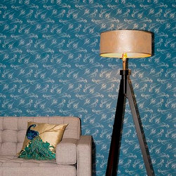 Peacock Patterns - Quill - Wallpaper