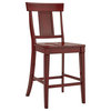 Arbor Hill Panelled Back Counter Chair, Set of 2, Berry Red