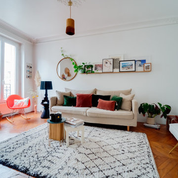 Aménagement salon et salle à manger appartement haussmanien