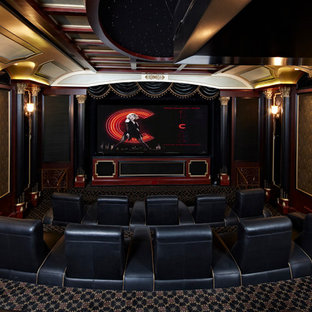 Elegant home theater photo in Burlington