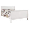 Transitional Panel Design Sleigh Twin Size Bed, White
