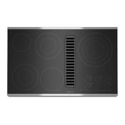 Jenn-Air 36" Electric Radiant Downdraft Cooktop, Stainless/blk | JED4536WS - Cooktops