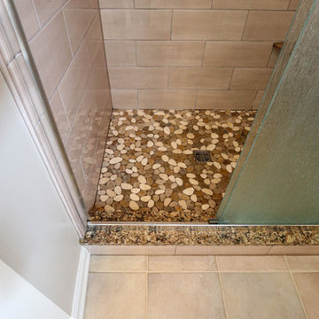 Master Bath with Refaced Cabinetry and Tiled Shower