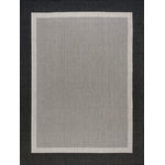 Tayse - Dania Transitional Solid Border Black/Cream Indoor/Outdoor Area Rug, 8'x10' - Simplify your life with this solid border indoor outdoor endurance area rug. No fuss styling is at home in any space. Treated fibers resist staining and fading, this rug is built to perform. Perfect for a family room, sunroom, porch, deck, den, living room, playroom, nursery. May be cleaned outside with mild detergent and garden hose, allow to dry thoroughly.