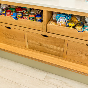 French Grey Kitchen with Custom Pantry