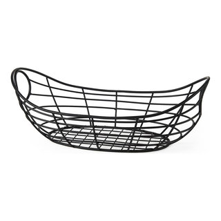 Black Metal Boat Shaped Basket - Industrial - Baskets - by UStradeENT ...