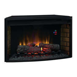ClassicFlame - ClassicFlame 32-in SpectraFire Curved Electric Fireplace Insert - 32EF023GRA - Indoor Fireplaces