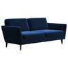 Jacinth Velvet Sofa, Blue Velvet