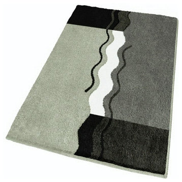 Small Non Skid, Modern, Gray Bath Rug