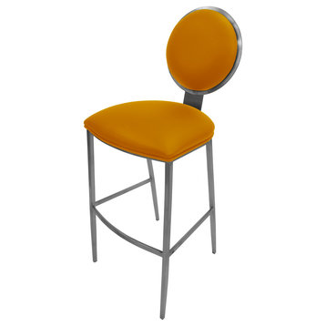 535 Stainless Steel Bar Stool 26" 30" Extra Tall  35", Classic Orange, 35"