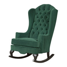 Fitzgerald Tufted Velvet Rocking Chair, Emerald