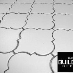Arabesque Large Format White Mosaic Matte Finish - Wall And Floor Tile