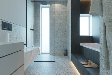 Großes Modernes Badezimmer in Frankfurt am Main