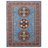 Hand Tufted Wool Area Rug Oriental Light Blue Red, [Rectangle] 8'x10'