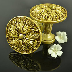 4 Colors QYN15 Resin Floral Curtain Tieback Holdbacks in Rub Gold Color - Window Treatment Accessories