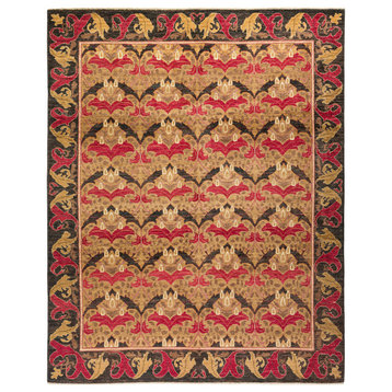 Arts and Crafts, Hand-Knotted Area Rug, 7'10"x9'10", Gold