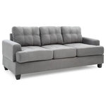 Glory Furniture - Carmel Suede Sofa, Gray - Tufted Seat, Pocket Coil Springs and Compact Design Make this A Perfect Seating System for any Room . Perfect For Small Apartments, Dorms and RVs. Available in a choice of colors and fabrics. Choose From Sofas, Loveseats, Chairs , Ottomans and Even a Sectional! EZ Assembly and Delivery