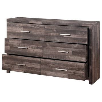 ACME Juniper Modern Composite Wood 6-Drawer Bedroom Dresser in Dark Cherry