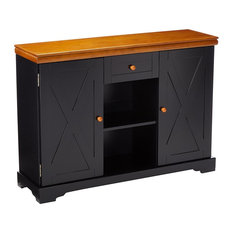 Hilo Sideboard Buffet Server Cabinet with Storage, Black