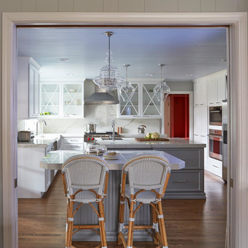 Unique Beadboard Ceiling and Two Islands