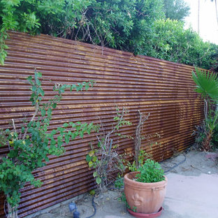 Corrugated Metal Fence Houzz, How To Build A Corrugated Metal Fence
