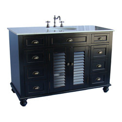 Adelina 48.75 inch Cottage Black Bathroom Vanity - Bathroom Vanities And Sink Consoles