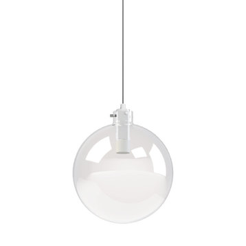 Sphere 12" Clear Glass Single Pendant White Socket