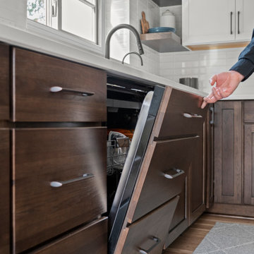 Mid Century Modern Meets Transitional Style to create an Entertainer's Kitchen