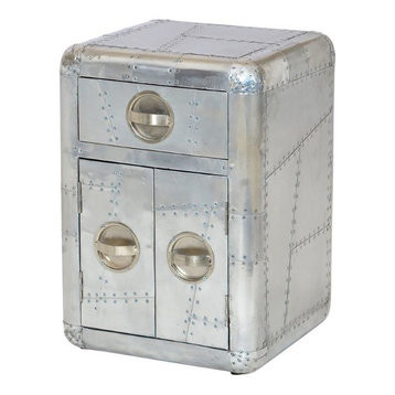 Aviator Aluminum Bed Side Table With Door