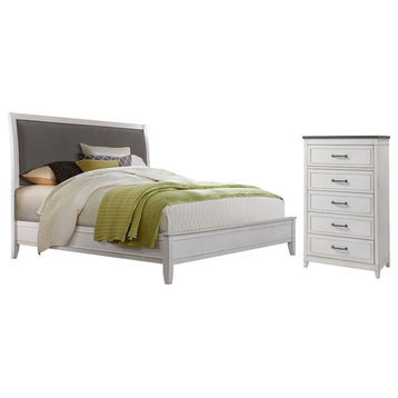 Home Square 2-Piece Set with Del Mar King Bed & 5 Drawer Chest