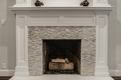 Living room - large transitional living room idea in Dallas