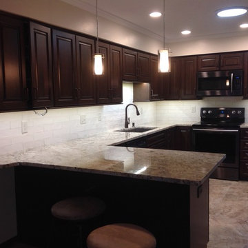 Dark Brown Raised Panel Cabinet Kitchen