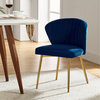 Luna Contemporary Side Chair With Tufted Back, Navy