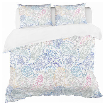 indian Paisley Pattern Bohemian and Eclectic Duvet Cover, Queen