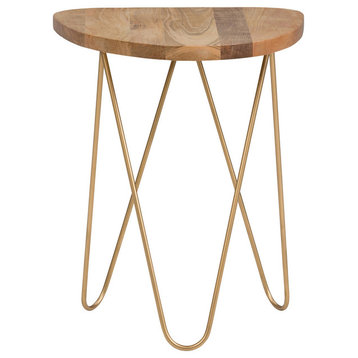 Patrice Metal and Wood Accent Table