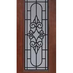 Exterior Single Door 80 Fiberglass Salento Full Lite GBG Glass - Front Doors