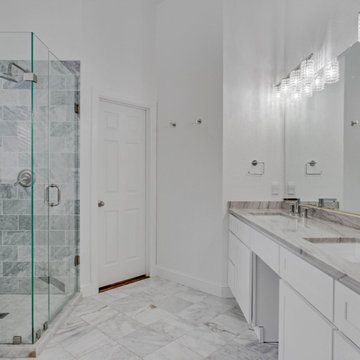 Modern Master Bathroom | Beautiful Quartz Counters