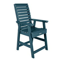 Highwood USA - Weatherly Counter-Height Armchair, Nantucket Blue - Outdoor Bar Stools And Counter Stools
